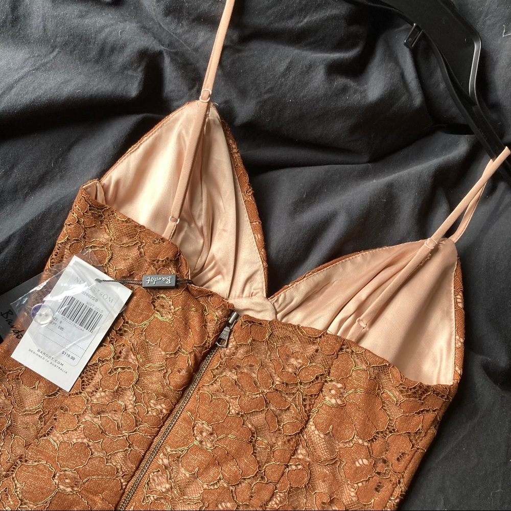 NWT Bardot Metallic Lace MIdi Dress - Picture 3 of 5